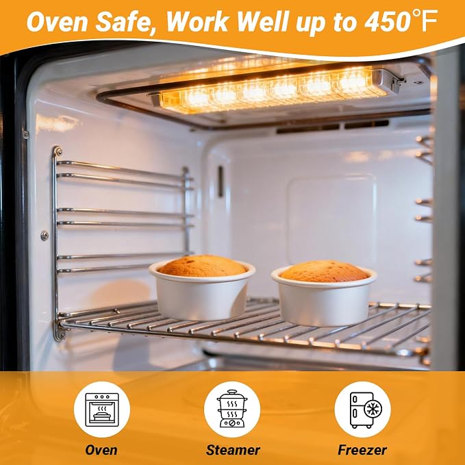 Beasea 4 Inch Cake Pan, 2 Pack Aluminum Alloy Mini Round Cake Pans with Removable Bottom, Cheesecake Tin Mold for Baking Oven Bakeware