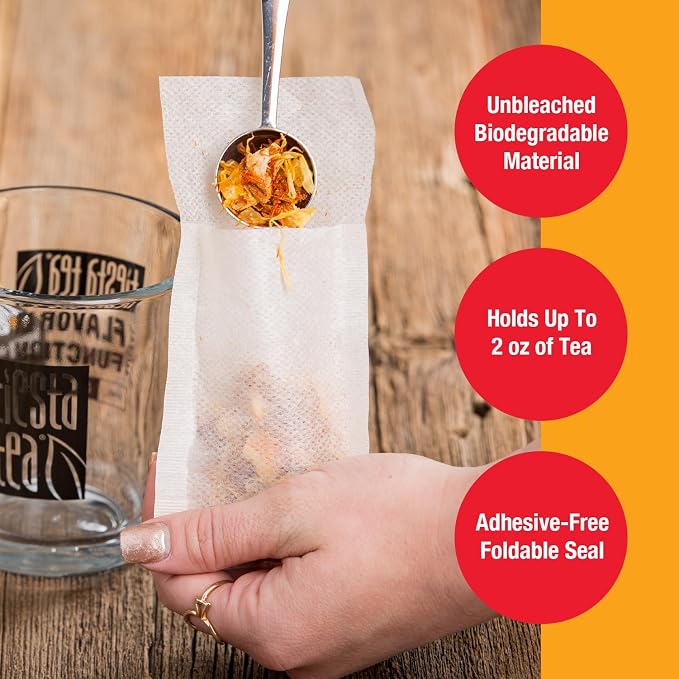 Tiesta Tea Loose Leaf Filters for Brewing | Disposable Infuser for Hot & Iced Drinks, Easy-Fill Steeper, Unbleached Paper, Single-Cup Infuser for Loose Leaves