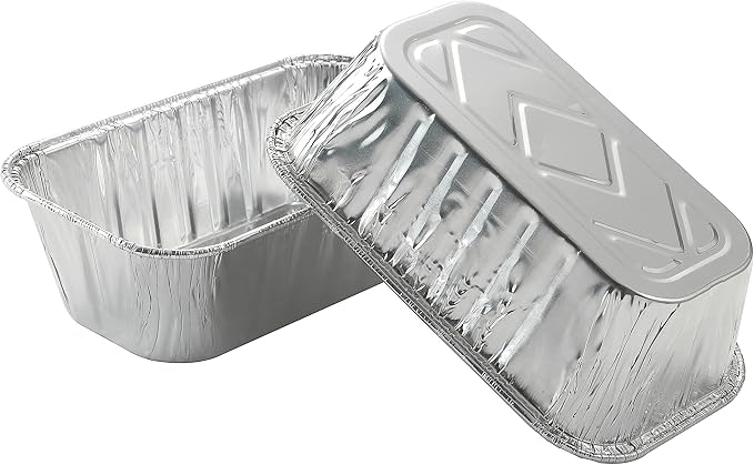 Waytiffer 100 Pack 1Lb mini Loaf Pans Disposable Aluminum Foil Bread Tins | Heavy Duty Disposable Aluminum Foil Bread Tins Standard Size 6" X 3.5" X 2.5" Oven Safe Sturdy Small Bread Tin Pans Loaf Pans