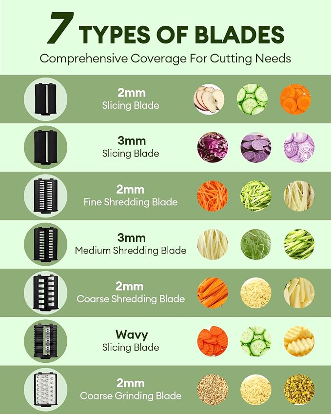 300W Electric Cheese Grater with 7 Stainless Steel Blades | Cheese shredder for Slicing, Shredding and Grinding Cheese, Vegetables, Fruits and Nuts with Easy one-touch Operation.