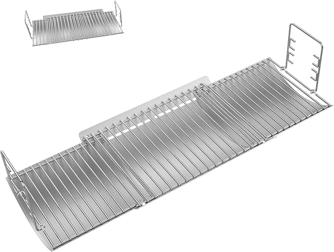 BQMAX 23.5" to 33" Adjustable Ash Pan for Chargriller Charcoal Grill 1224 2121 5050 1324 2828 2222 2123, Royal Gourmet CC1830, Oklahoma Joe's 19302087 Charcoal Grill Accessories Replacement Parts