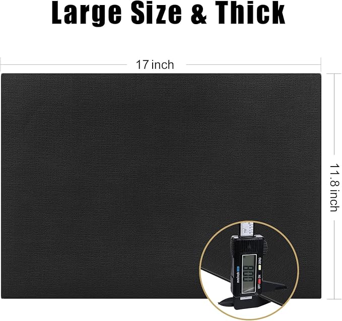 Homaxy PU Faux Leather Placemats for Dining Table, Set of 4, Black | Waterproof Wipeable Washable Table Mats, Easy to Clean Anti-Slip Place Mats, 11.8" x 17"