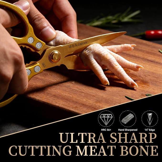Kitchen Scissors, All Purpose Kitchen Shears for Food, Japanese Heavy Duty Poultry Shear Dishwasher Safe Food Scissor Set, Meat Cutting Scissors Chicken Shears, Gifts for Men Women