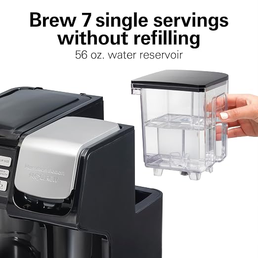 Hamilton Beach FlexBrew Trio 2-Way Drip & Single Serve Coffee Maker | Single Serve Coffee Maker & 12 Cup Coffee Maker | Compatible With K-Cups, Pods or Grounds | Fast Brewing | Black | 49902JN