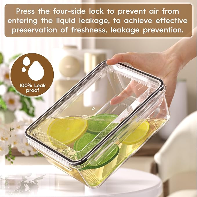 KEMETHY 60 PCS Food Storage Containers with Lids Airtight, Total 737oz, BPA-free, Food-grade, Eco-friendly Material, Leak Proof Plastic Containers, Microwave/Dishwasher Safe