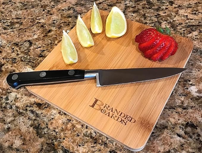 Small Mini All Natural Bamboo Cutting Board, Great for Apartments RV's Home Bar Charcuterie Backpacking Camping Bushcraft Dorm Rooms Picnics & Entertaining (1 Pack)