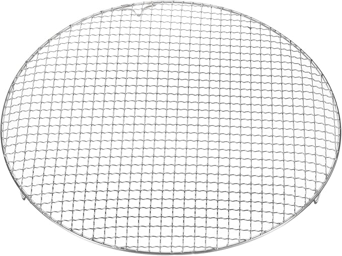 HARFINGTON Round Cooking Rack 17.7-inch 201 Stainless Steel Cross Wire Barbecue Grill Net with 20mm Legs for Cooking Baking Steaming BBQ