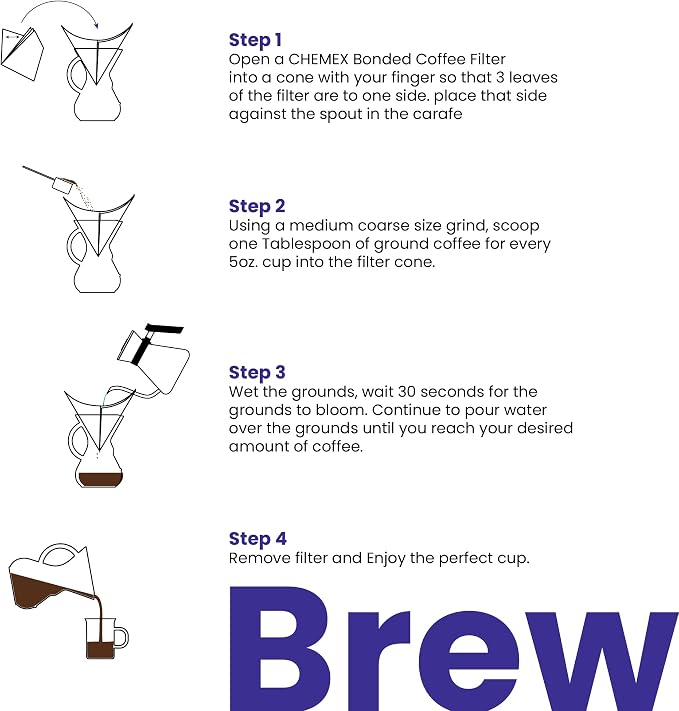 Chemex Pour Over Coffee Maker, Twisted Glass Handle, 6 Cup 30 oz, Tidal | Colored Statement Glass, Borosilicate, Uses Bonded Filters, Sediment-Free Brew