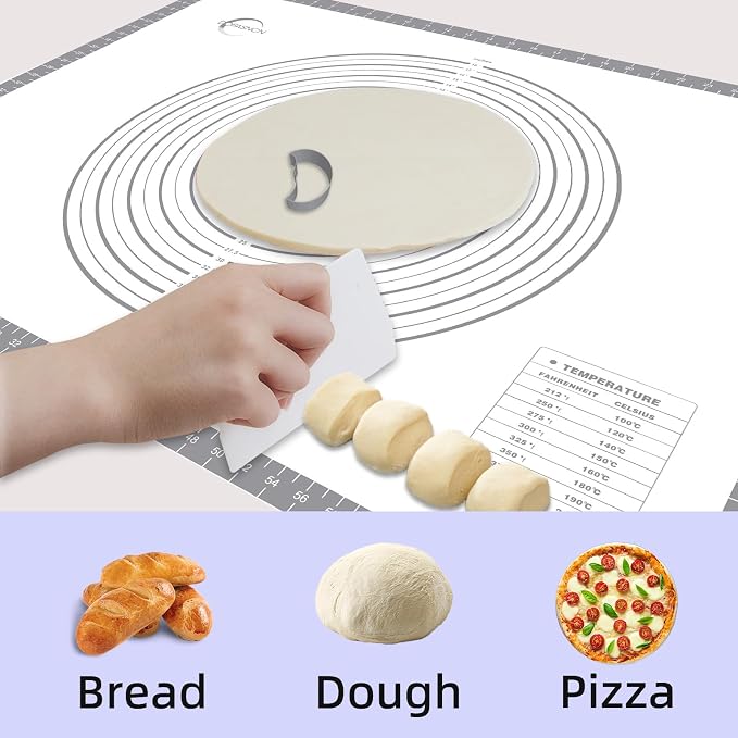 Pastry Dough Mat Silicone Baking Mats for Rolling Out Dough,Kneading Sheet,Silicone Sheet for Kitchen Counter grey, 24 * 32in