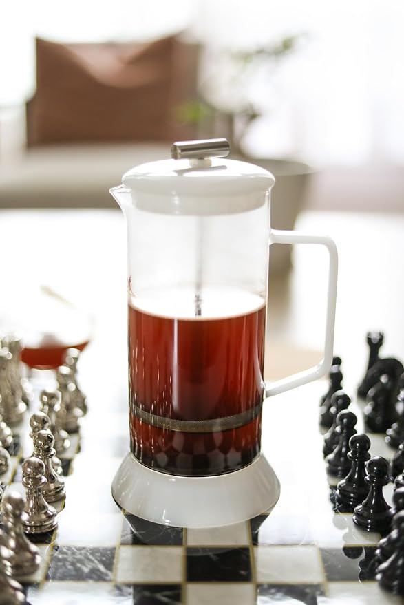 Teabloom Toulouse Borosilicate Glass Tea Press and Coffee Maker with No Plastic, 24-Ounce (700 mL) - Dawn Rose