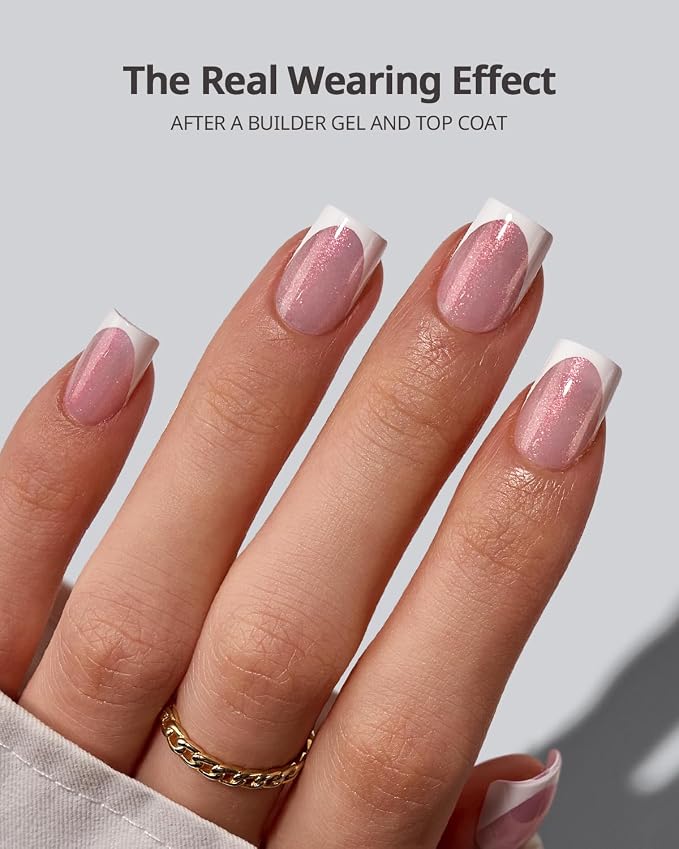 BTArtboxnails XCOATTIPS White French Tip Press On, XS Square, Pink Glitter | Lamp-Curable 4-Week Wear, Salon Quality Value at Home, Natural Nail Look, Easy-to-Apply for Beginners, 96ct Nail Tips Only
