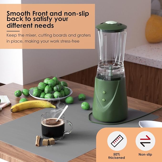 Extra Large Silicone Mat for Kitchen Worktop Protector, Thickened Nonstick Heat Resistant Countertop Mat, Nonskid Placemat, Craft Mat, Table Mat (Grey, 15.7"x23.6")