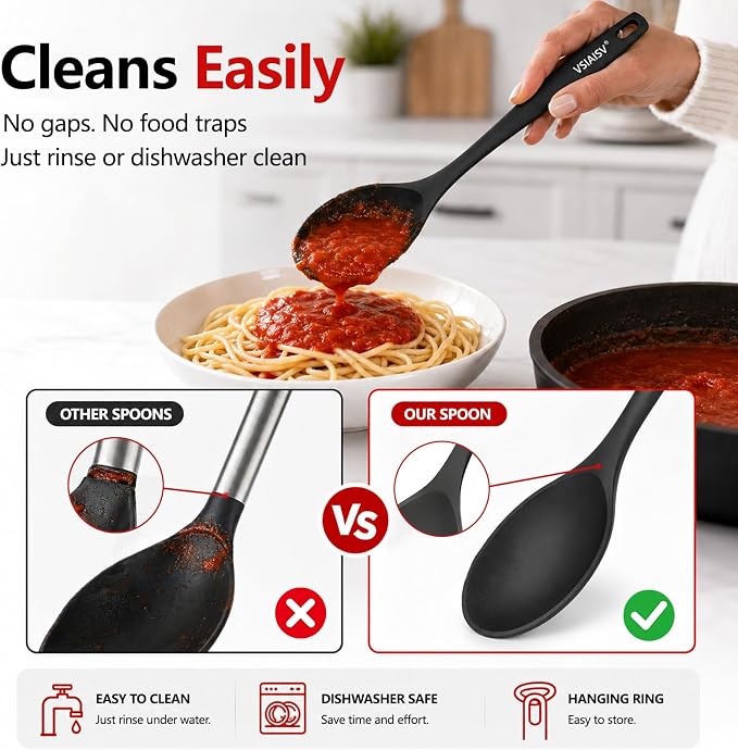 Silicone Spatula Turner Set of 5 for Nonstick Cookware, BPA Free | 600°F Heat Resistant, Flexible Spatulas for Flipping, Egg & Pancake, Non Scratch Kitchen Cooking Utensils, Dishwasher Safe