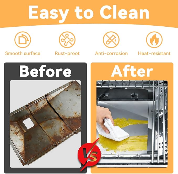 Adjustable Grease Tray with Catch Pan for 3/4/5/6 Burner Gas Grills, Universal Drip Pan fits Nexgrill, Charbroil, Dyna Glo, Kenmore, BHG, Expert, Grill Replacement Parts for More Gas Grill