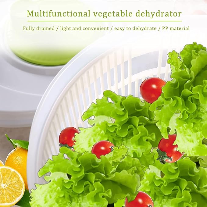 Capacity 3L Salad Spinner Vegetable Washer Fruit Veggie Bowl Collapsible Salad Spinner with Lid Veggie Dryer Set for Kitchen Tools of Lettuce Dryer Salad Shooter Small Salad Spinner