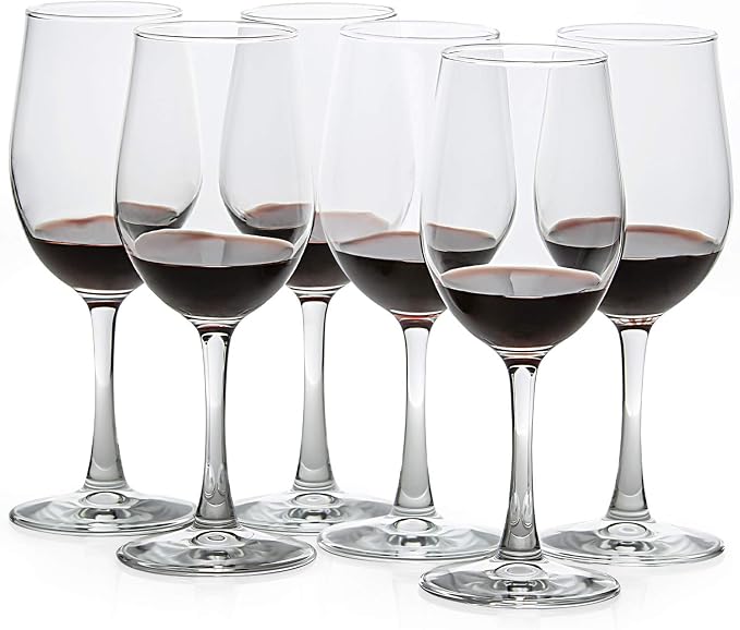 UMI UMIZILI 12 Ounce - Set of 6, All-Purpose Classic Durable Red/White Wine Glasses