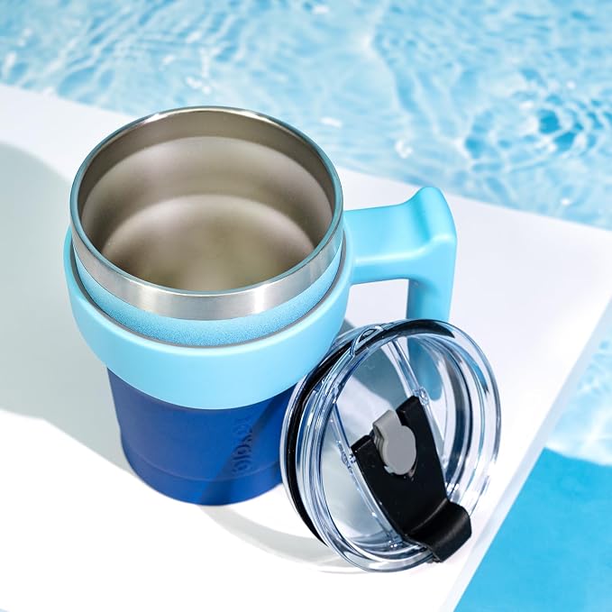 BJPKPK 10 oz Mini Tumbler with Lid, Straw & Handle, Insulated Steel Cup | Small, Spill Proof, Leak Proof, Thermal, Double Wall Vacuum, Sweatproof, Dishwasher Safe, BPA Free, Lavender