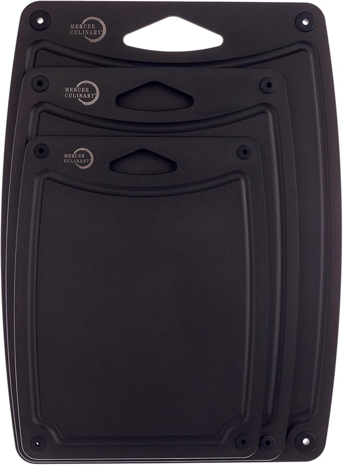 Mercer Culinary Composite Cutting Board-11 3/4" X 9 1/4", with Non Slip Feet and Juice Groove - Black