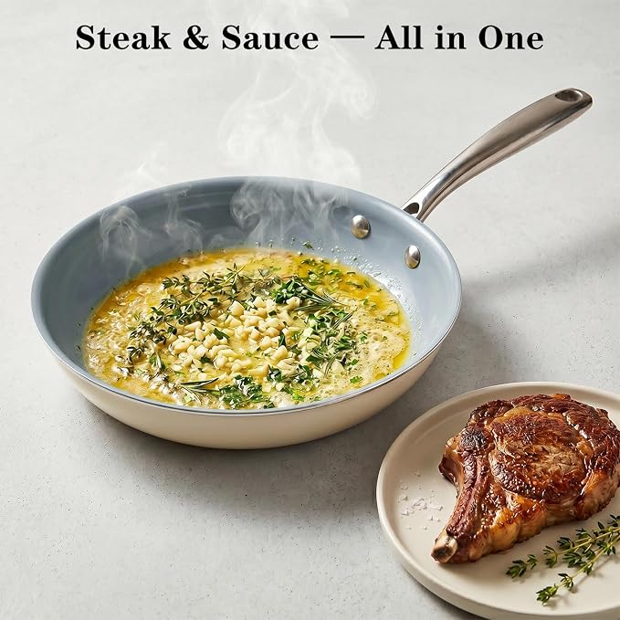 Nonstick Frying Pans Ceramic Skillet: 8Inches Non Stick Egg Fry Pan - PFOA PTFE PFAS Free