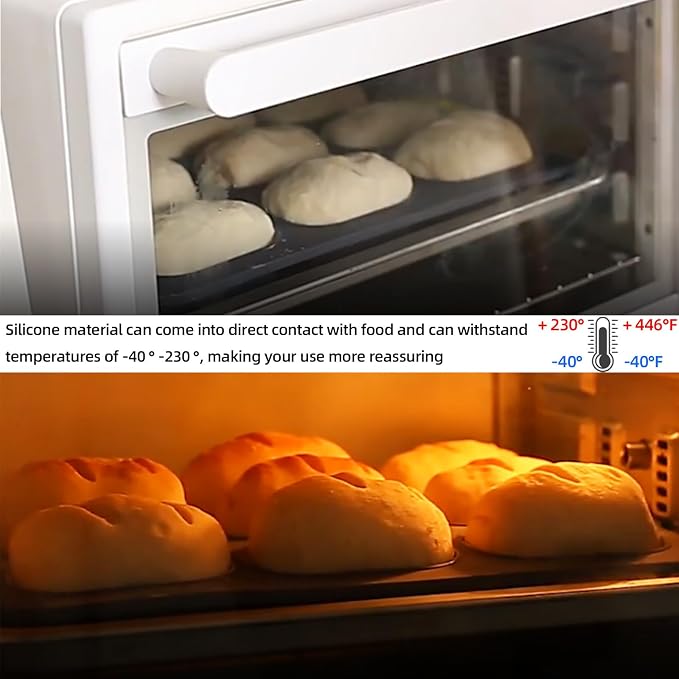 Silicone Bread Loaf Pan, Nonstick Baguette Bread Pan, Baking Pan Set | Food Grade Silicone Molds for Baking Hot Dog Buns Hoagie Rolls Sandwich, Sourdough Loaf Pan, Bread Pans for Homemade Bread