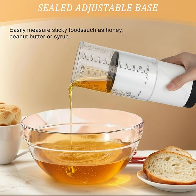 6 Pcs Adjustable Push up Measuring Cup Set 1 Measure Cup 5 Measure Spoon | Kitchen Measuring Baking Tool, 2 Cup Measuring Cup for Butter, Liquid, Dry, Semi Solid Ingredient, Home Cooking Gadget