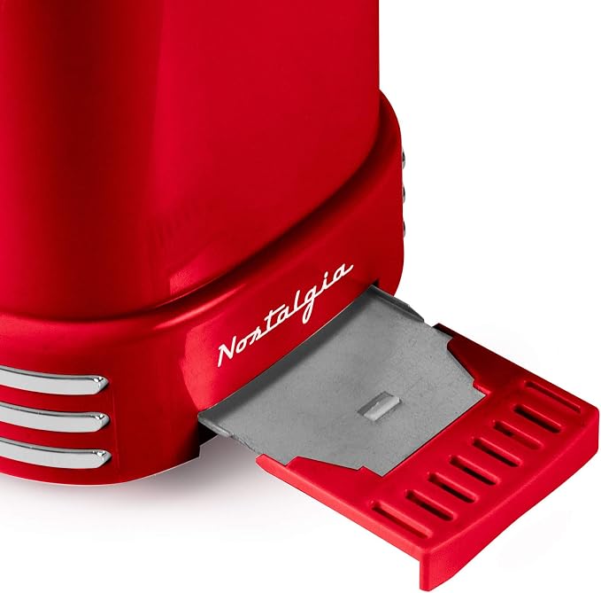 Nostalgia New and Improved Wide 2-Slice Toaster Perfect For Bread, English Muffins, Bagels, 5 Browning Levels, With Crumb Tray & Cord Storage, Retro Red