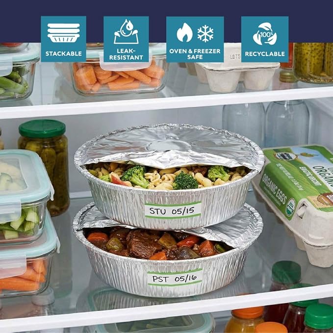 The Name 7" Round 100 Pack Aluminum Foil Pans Disposable Pie Tins, Mini Pans, Tart Baking Trays, Oven/Freezer Safe, Perfect for Apple Pie, Pumpkin Pie, Quiche, Pot Pie, Cobbler, Catering/Food Service