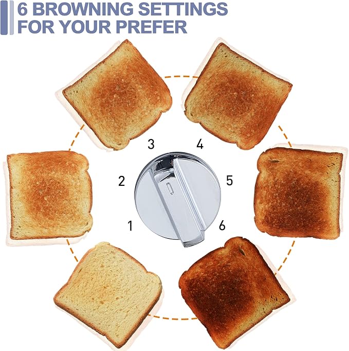 CUSIMAX 4 Slice Stainless Steel Toaster with Digital Display, Silver | LED Display with Countdown Timer, 6 Browning Levels, Bagel/Defrost/Cancel, Dual Independent Controls, 1.5" Extra Wide Slots