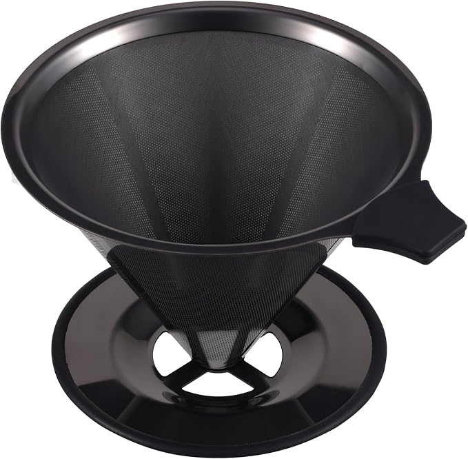 【2.0 Upgraded】 Stainless Steel Pour Over Coffee Maker, Reusable Paperless Drip Coffee Filter and Coffee Strainer for Single Cup Hand Brew, 1–6 Cup