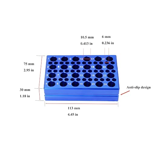 1 Pcs Aluminum Cooler Cooling Block PCR Test Tube Rack 10.5/6mm Diameter | 10.5mm 24-well for 1.5/2mL Microcentrifuge Tubes; 6mm 36-well for 0.2mL PCR tubes; Enzyme, RNA, Reagent Cold Handling (Blue)