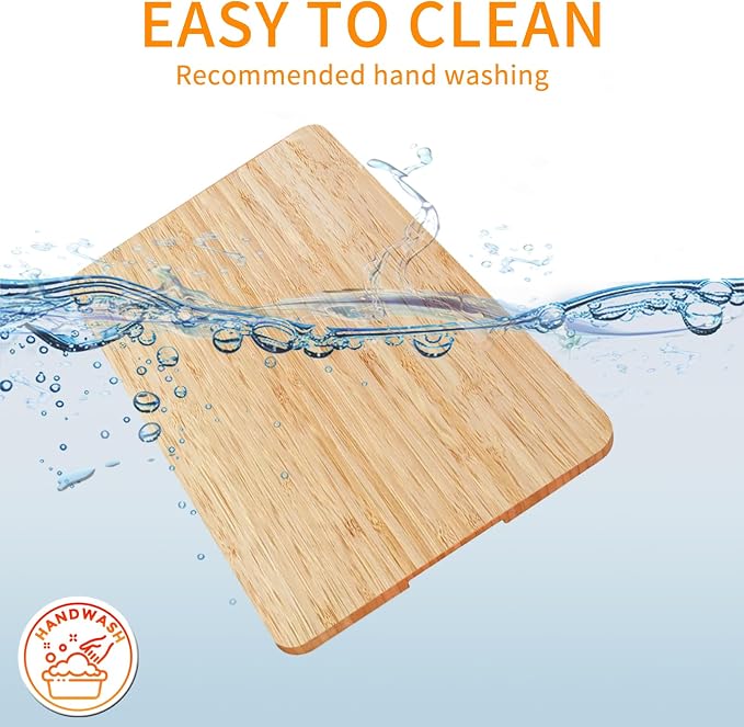 Cutting Board Compatible with Breville BOV900BSS, Emeril Lagasse Everyday 360 & COSORI CO130 Oven, Create Extra Storage & Prevent Cabinets from Heat Damage, Bamboo Top with Non-Slip Feet