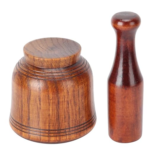 Mortar and Pestle Set, Wood Grinder Bowl Mortar and Spice Grinder Garlic Herb Spice Mixing Grinder Wooden Grinding Bowl for Kitchen Bowl Smashing Tools
