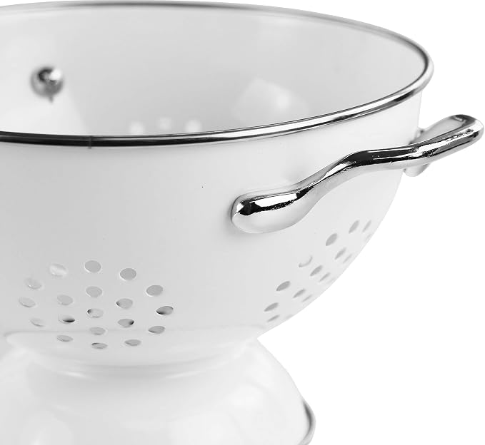 Calypso Basics by Reston Lloyd Powder Coated Enameled Colander, 1.5 Quart, White