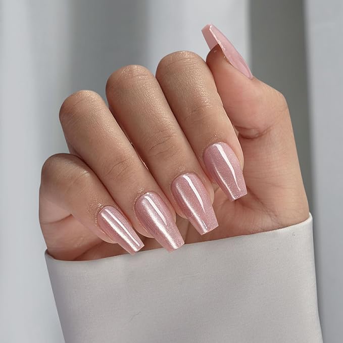 BTArtboxnails XCOATTIPS Cat Eye Press On Nails, Short Coffin, Bling Baby | Lamp-Curable 4-Week Wear, Salon Quality Value at Home, Natural Nail Look, Easy-to-Apply for Beginners, 1606ct Nail Tips Only