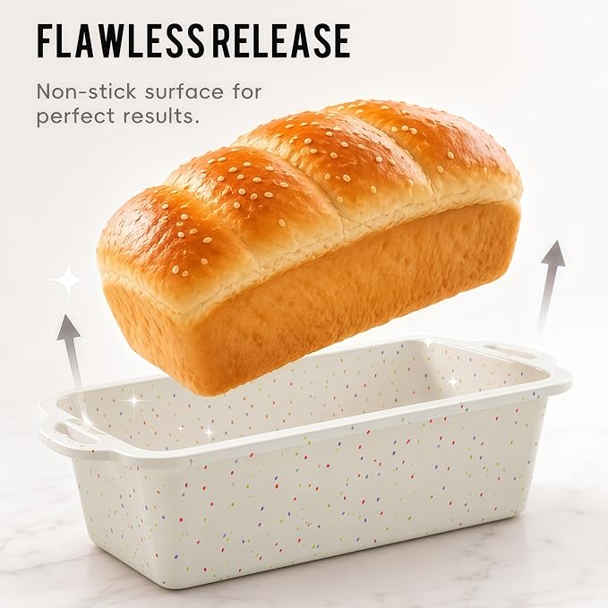 Vinino Standard Nonstick Silicone Loaf Pan 8.5 x 4.5'' for Everyday Use | Cream Loaf Pan Fits Compact Kitchens, Perfect for Starter Bakeware, Fudgy Brownies & Everyday Homemade Bread Baking