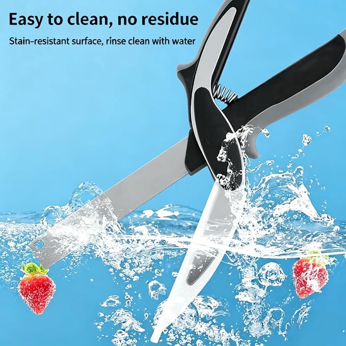 2-in-1 Kitchen Scissors with Cutting Board,Salad scissors. | Detachable Blades.Safety Lock, Dishwasher Safe Portable food cutter sharp slicer for vegetable, fruit, meat, light meal.