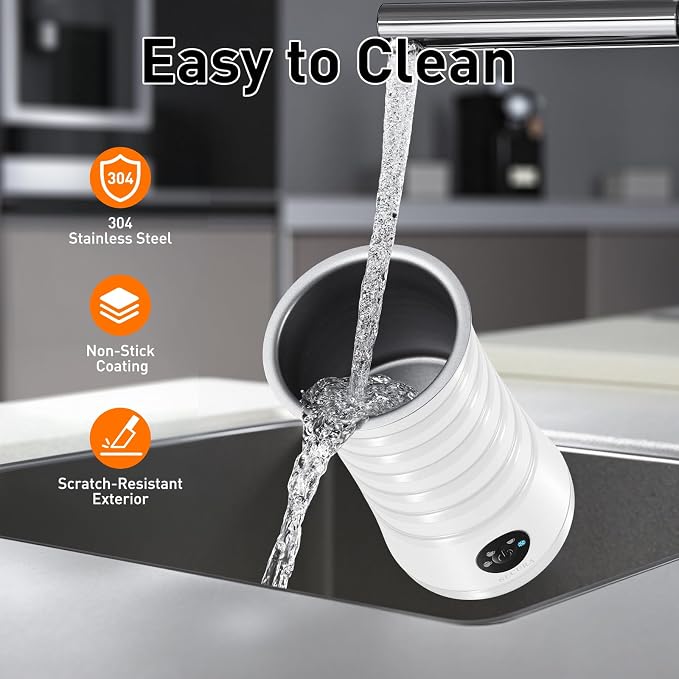 Secura Electric Milk Frother, 4-in-1 Automatic Hot & Cold Foam Maker | Quiet Operation & Easy Cleanup – Create Rich, Smooth Foam for Lattes and Cappuccinos, Includes Silicone Spatula