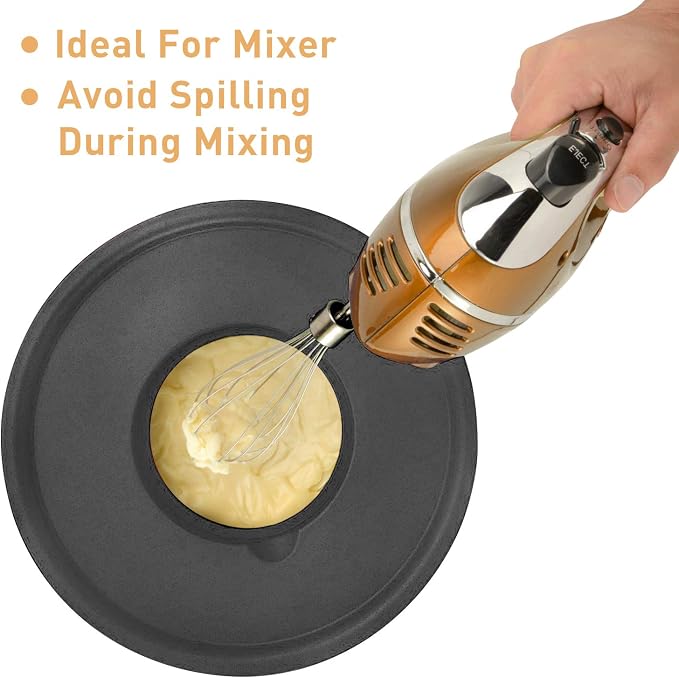 Wildone Mixing Bowls with Airtight Lids Set, 5PCS Stainless Steel Nesting Bowls for Kitchen, with Grater Attachments & Non-Slip Bottoms, Size 5, 3, 2, 1.5, 0.63 QT, Great for Mixing & Serving