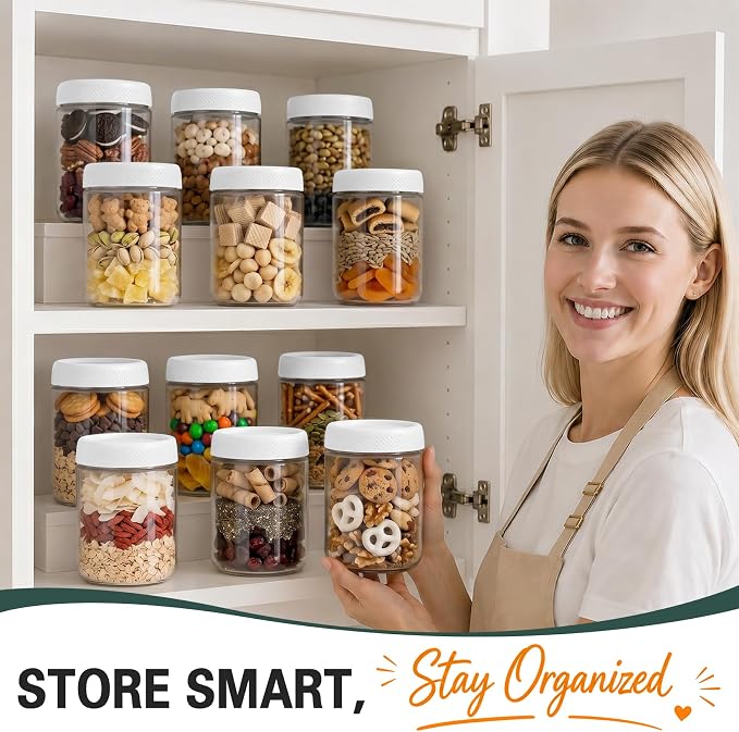 Yogurt Containers with Lid, Overnight Oats Container, Parfait Cups with Lid | Wide Mouth Mason Jars 16oz, Glass Jar with Airtight Lid for Yogurt, Chia, Sugar, Snack, Oats, Food Storage, Parfait, Candy