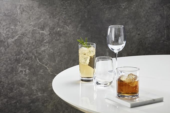 Oneida 5 O'Clock All-Purpose Wine Glasses, 16oz, Set of 4 | dishwasher safe | 9 inch height | everyday hosting gift | 16oz, gift for women, drinking glasses set
