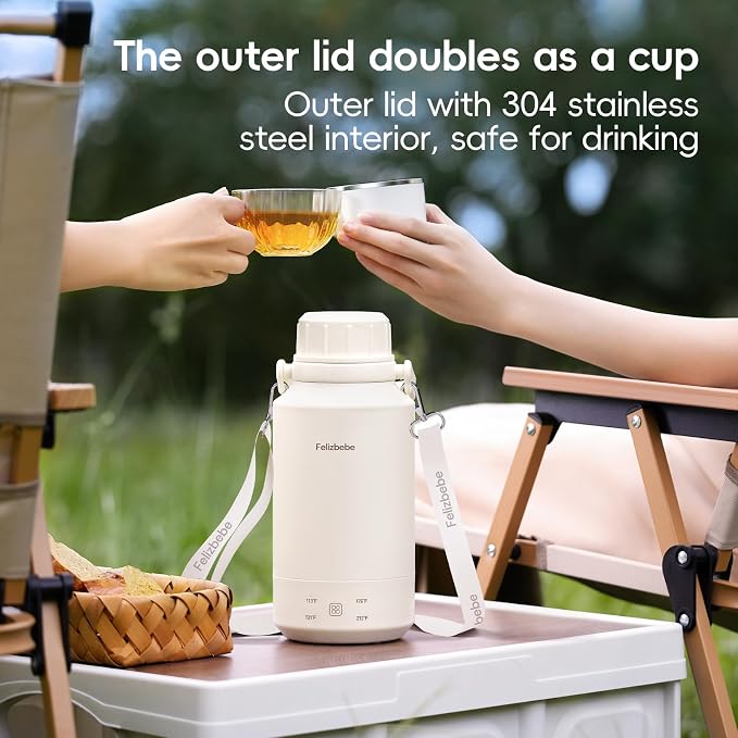 33.8 Oz/1000mL Portable Electric Kettle,304 Stainless Steel Travel Kettle Electric,4 Temp Settings with Holding Heat,600W Fast Boiling Water with Auto Shut-Off and Boil Dry Protection