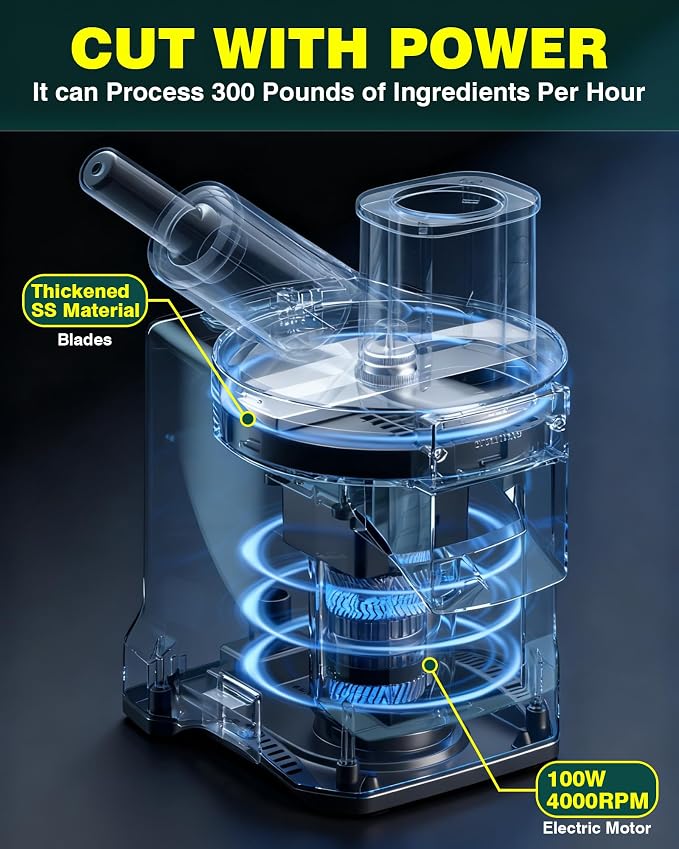WantJoin 3 in 1 Electric Vegetable Chopper - Multifunctional Commercial Vegetable Dicer Food Fruit Processor Stainless Steel Blades for Slicing(2.5mm)