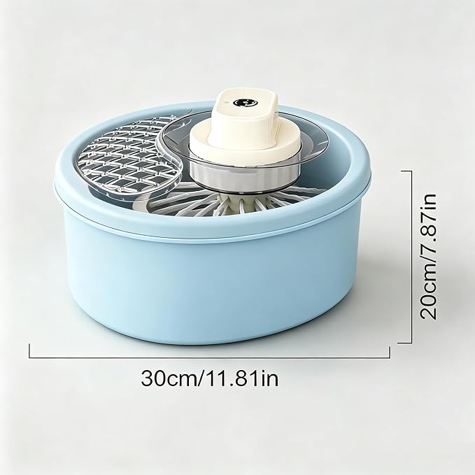 Electric Salad Spinner,Fruit Cleaner Spinner Washer (Blue) | Multifunctional Vegetable Dryer Fruit Washing Bowl with Strainer for Produce Strawberries, Berry, Grapes,Veggies,Potatoes,Etc