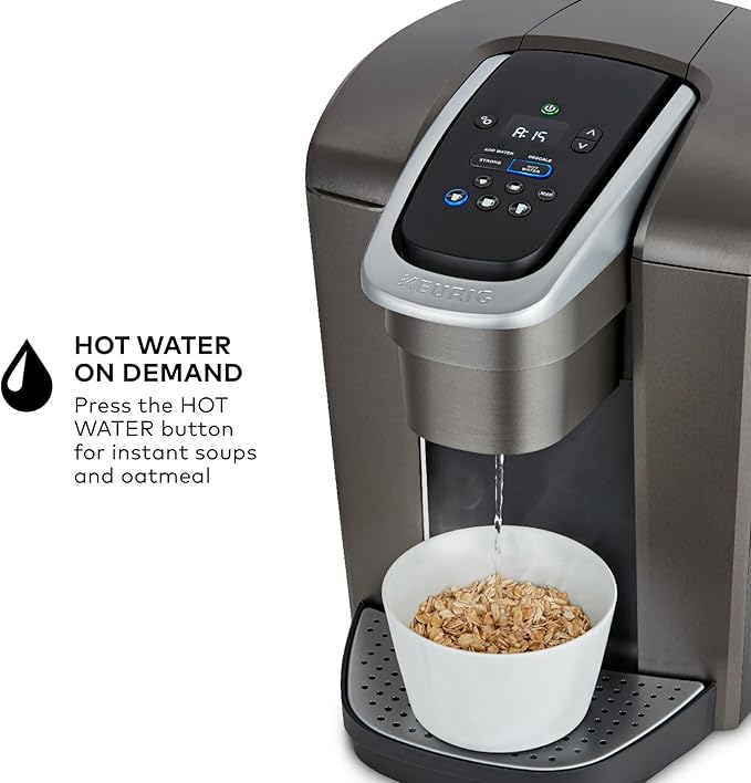 Keurig K-Elite Single Serve K-Cup Pod Coffee Maker, with Strength and Temperature Control, Iced Coffee Capability, 8 to 12oz Brew Size, Programmable, Brushed Slate | Strength, Temperature Control, Iced Coffee Capability, 8 to 12oz Brew Size, Programmable