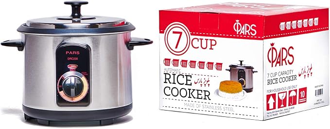 Pars Automatic Persian Rice Cooker - Tahdig Rice Maker Perfect Rice Crust, 7 Cup