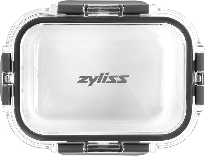 Zyliss Glass Food Storage Container 12.5oz, Shatter Resistant Borosilicate Glass, Airtight Leakproof Tritan Lid, BPA Free, Microwave, Freezer & Dishwasher Safe .37l/.39qt (6.2 x 4.7 x 2.2)