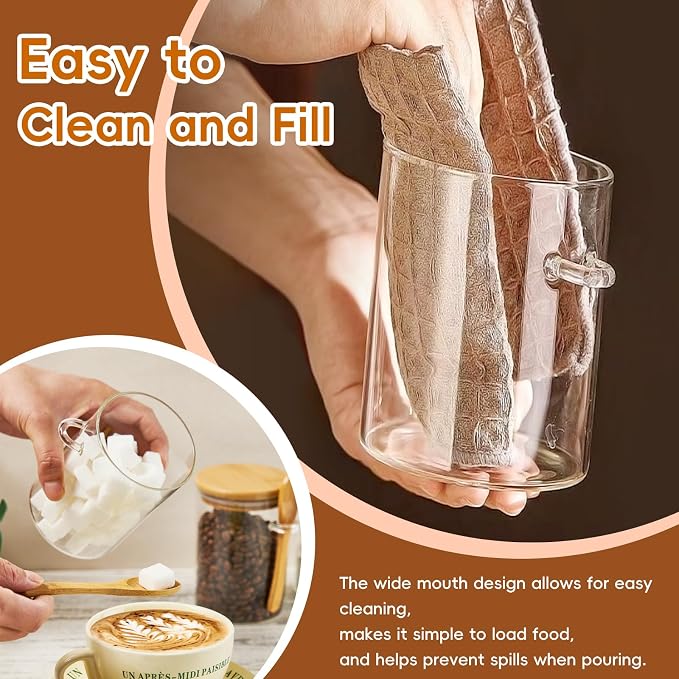 15 oz Glass Sugar Container, 1 Pack Coffee Container, Glass Jars with Lids | Seal, BPA-Free, Bamboo Soop, Coffee Bar Accessories, for Coffee Beans, Creamer, Salt, Overnight Oats, Brown sugar, Candy, Tea