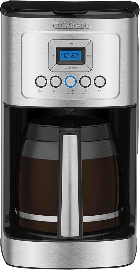 Cuisinart Coffee Maker, Programmable, Stainless Steel, 14-Cup Glass Carafe | PerfecTemp coffee machine with 1-4 cup settings, strength control, auto-off & a reusable gold tone filter, DCC-3200