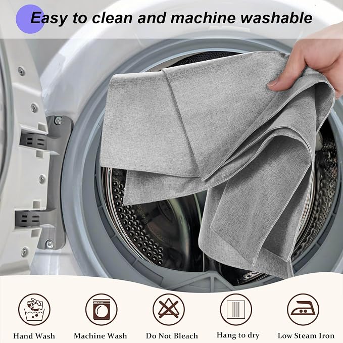 Cloth Placemats Set of 4, Cotton Linen Blend Place Mats, Light Gray | Machine Washable, Double Layered, Heat Resistant, Fabric Dining Table Mats for Kitchen, Indoor & Outdoor, 13" x 19"