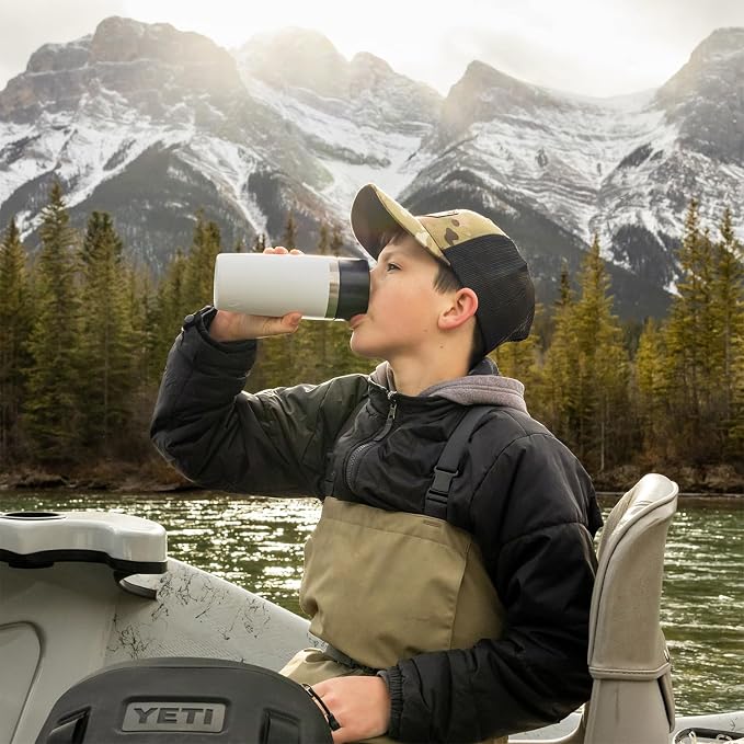 YETI Rambler 12 oz Travel Bottle, Stainless Steel, Vacuum Insulated with Leakproof Commuter Cap, Black Forest Green